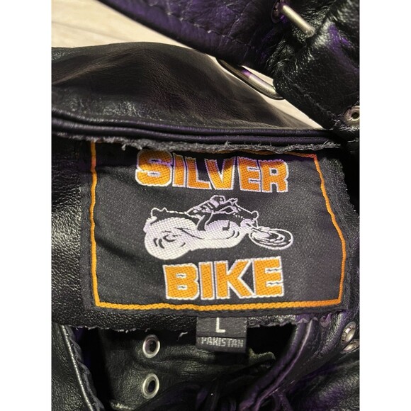 Men's Leather Riding Chaps by Silver Bike Size L Biker Wear - Picture 5 of 10